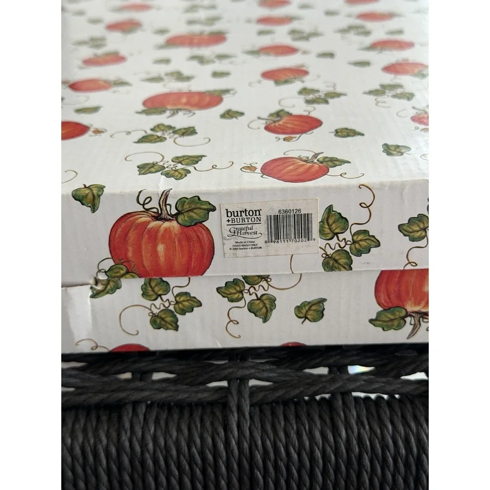 Burton + Burton Grateful Harvest Pumpkin Oval Serving Platter 18